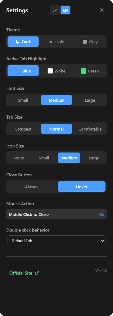 Settings Interface Preview